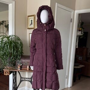 Cole Haan New Taffeta Burgundy Down Coat Size L